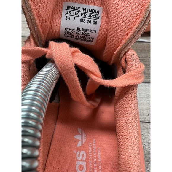 Adidas Stan Smith AQ6807 Peach Sun Glow Lace Up Trainer Women Size 8.5 Preowned - Picture 11 of 12